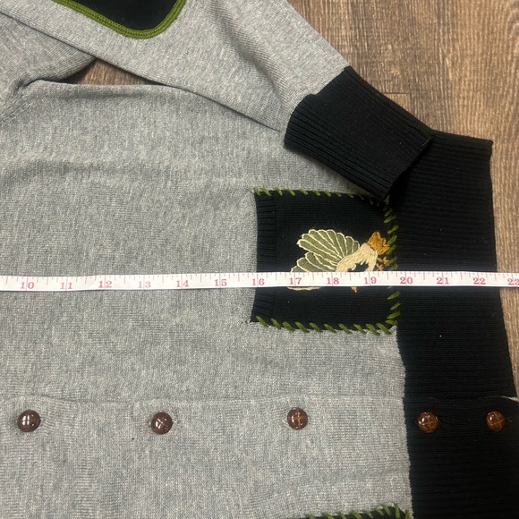 Knitted Dove XL NWOT bird cardigan with patched sleeves - Picture 7 of 10